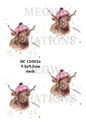 Highland Cow in Pink Hat Decoupage Rice Paper - HC 12002a