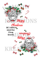 Highland Cow Christmas Decoupage Rice Paper - HC 14001