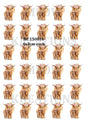 Highland Cow Floral Crown Decoupage Rice Paper - HC 15001b