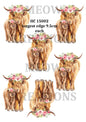 Highland Cow Floral Crown Decoupage Rice Paper - HC 15002
