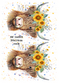Highland Cow Sunflower Floral Crown Decoupage Rice Paper - HC 16003