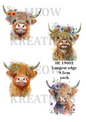 Highland Cow Floral Crown Decoupage Rice Paper - HC 19002