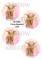 Highland Cow Floral Crown Decoupage Rice Paper - HC 2002