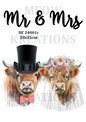 Highland Cow Marriage Decoupage Rice Paper - HC 24001c