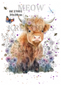Highland Cow in Flowers Decoupage Rice Paper - HC 27001