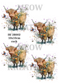 Highland Cow in Flowers Decoupage Rice Paper - HC 28002
