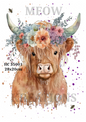 Highland Cow Floral Crown Decoupage Rice Paper - HC 35001