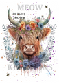 Highland Cow Floral Crown Decoupage Rice Paper - HC 36001