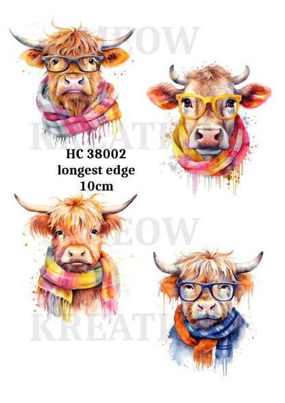 Highland Cow Decoupage Rice Paper - HC 38002