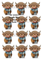 Highland Cow Decoupage Rice Paper - HC 42001