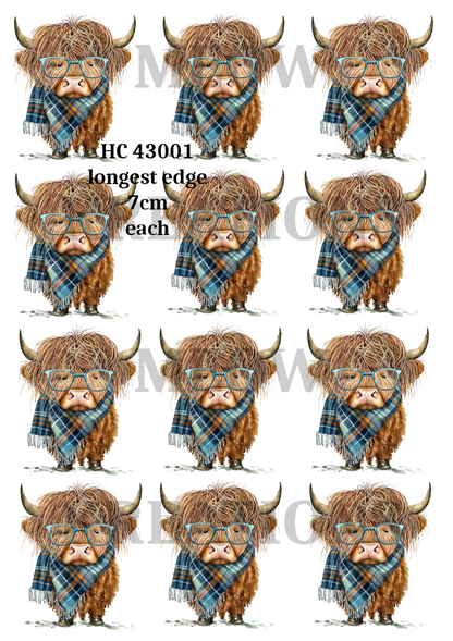 Highland Cow Decoupage Rice Paper - HC 43001