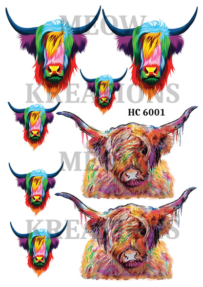 Highland Cow Decoupage Rice Paper - HC 6001