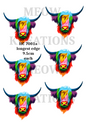 Highland Cow Decoupage Rice Paper - HC 7001a
