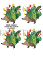 Cactus Hedgehog Decoupage Rice Paper - HED 20002