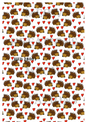Hedgehogs & Hearts Pattern Decoupage Rice Paper - HED 28001
