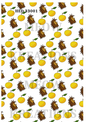 Hedgehogs & Golden Apples Pattern Decoupage Rice Paper - HED 33001