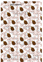 Hedgehog & Red Berries Pattern Decoupage Rice Paper - HED 35001