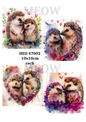Hedgehog Couples in Love Valentine Decoupage Rice Paper - HED 47002