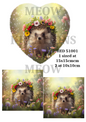 Hedgehog & Wildflower Floral Crown Decoupage Rice Paper - HED 51001