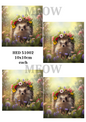 Hedgehog & Wildflower Floral Crown Decoupage Rice Paper - HED 51002