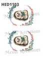 Hedgehog Reading & Floral Wreath Decoupage Rice Paper - HED 1103