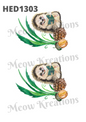 Hedgehog Reading Book & Acorn Decoupage Rice Paper - HED 1303