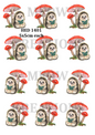 Cute Hedgehog Reading & Toadstools Decoupage Rice Paper - HED 1401