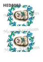 Reading Hedgehog Bluebell Wreath Decoupage Rice Paper - HED 8003