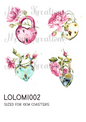 Pink Flower Love Locket Valentine Decoupage Rice Paper - LOLOM 1002