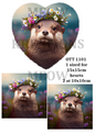 Floral Crown Otter Decoupage Rice Paper - OTT 1101