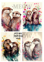 Romantic Otter Couples Decoupage Rice Paper - OTT 801