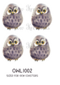 Purple Watercolour Owls Decoupage Rice Paper - OWL 1002