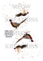 Flying Pheasant Hearts Decoupage Rice Paper - PHE 101