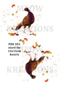 Autumn Pheasant Hearts Decoupage Rice Paper - PHE 201