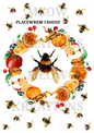 Bee Christmas Wreath Decoupage Rice Paper - PLACEWREM 14002D