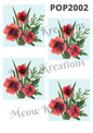 Red Poppies & Greenery Decoupage Rice Paper - POP 2002