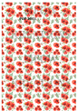 Red Poppies Floral Pattern Decoupage Rice Paper - POP 3001
