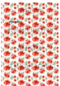 Red Poppies Floral Pattern Decoupage Rice Paper - POP 4001