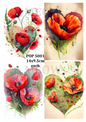 Watercolour Poppy Hearts Decoupage Rice Paper - POP 5001