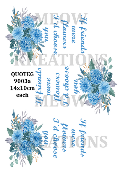 Decoupage Rice Paper - QUOTEG 9003a