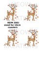 Stag in Christmas Lights Decoupage Rice Paper - REIM 3002