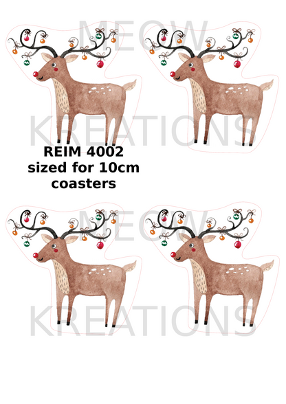 Cartoon Rudolph Christmas Decoupage Rice Paper - REIM 4002