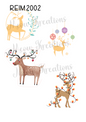 Stag in Christmas Lights Decoupage Rice Paper - REIM 2002