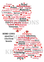 Remembrance Word Art Heart Decoupage Rice Paper - REMD 12001