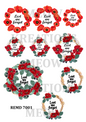 Lest We Forget Poppy Wreaths Decoupage Rice Paper - REMD 7001