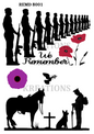 We Remember Soldiers & Poppies Decoupage Rice Paper - REMD 8001