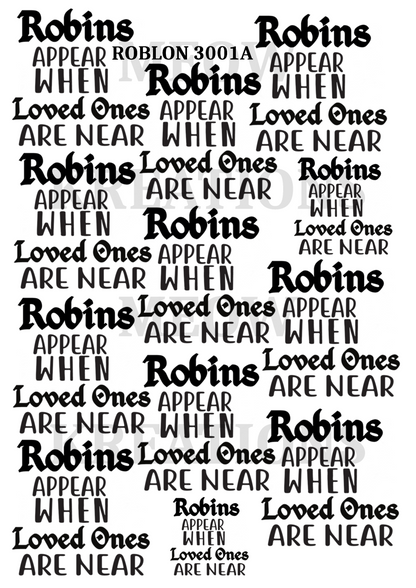 Robin Bird Memorial Decoupage Rice Paper - ROBLON 3001A