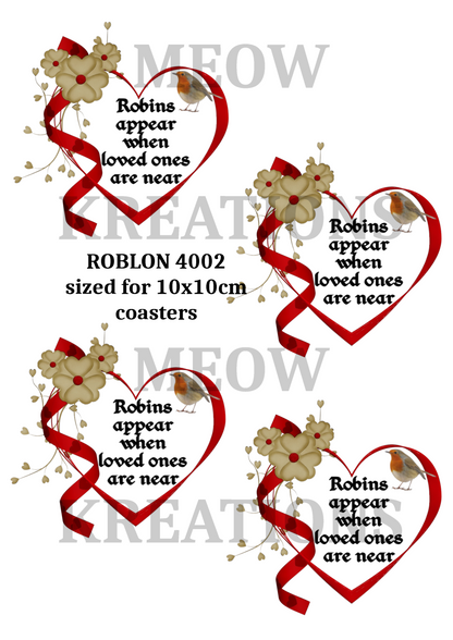 Robin Bird Memorial Decoupage Rice Paper - ROBLON 4002
