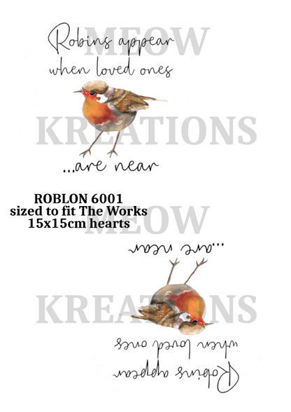 Robin Bird Memorial Decoupage Rice Paper - ROBLON 6001