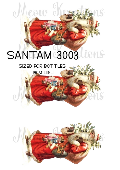 Vintage Father Christmas Decoupage Rice Paper - SANTAM 3003